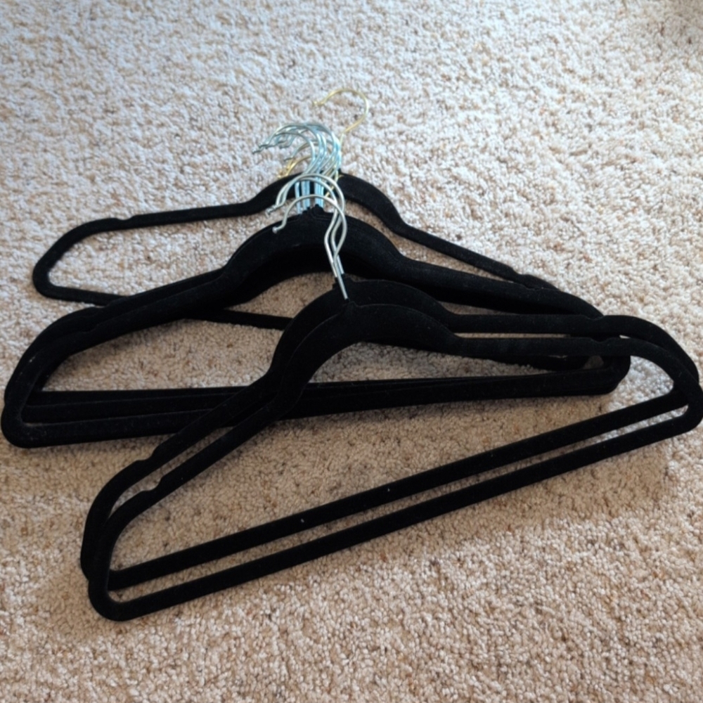 Set of Black Velvet Hangers
